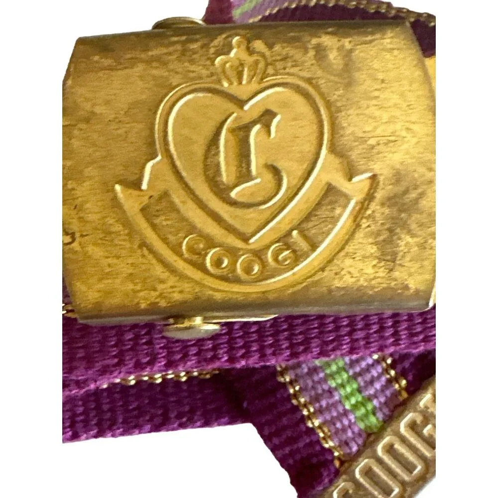 Coogi Vintage 1980s Child Adjustable‎ Belt Purple Gold Metallic
